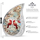 Cardinal Decorative Urns Cremation Urns For Adult -10 Inch Large Size With Bag