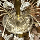 Vintage Hollywood Regency Gold Fountain Waterfall Crystal Chandelier - As Is 