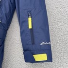 Boys Eddie Bauer One Piece Ski Snow Suit Navy Blue Hooded Size Large 14