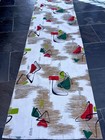 Kinetic Butterfly Atomic Gold Metallic 50   s Mid Century Barkcloth Vintage Fabric