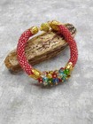 Hand Crafted Spiral Bead Crochet Memory Wire Cluster Bracelet