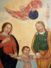 Rare Outstanding 19th Century Mexican Retablo Painting On Tin The Holy Family 