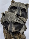 Gary Stevenson Wildlife Artist - 1984 Raccoon Stump Dwellers Sculpture Figurine 