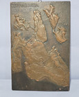 Vintage Cephalonia Copper Relief Map Plaque  Ithaki Greece     Solid Copper Tested