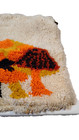 Vintage 70s Mushroom Latch Hook Rug Wall Hanging Retro Shag Art Mod Forest Fungi