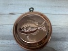 Vtg Copper Molds 6 In Set Of 3 Cow Fish Rooster With Brass Hangers