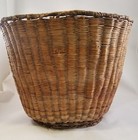 Large Antique Hopi Third Mesa Indian Woven Peach Basket 9  X 11 3 8 