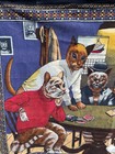 Vintage 1970 s Feline Frenzy At The Poker Table Wall Tapestry 54 5  X 37 
