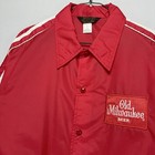 Vtg 70s   80s Swingster Racing Jacket - Old Milwaukee Patch - Red - Snap - Large