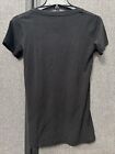 Woolly Women s 95  Merino Wool  V-neck Tee  Size Extra Small  Black