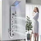 Led Shower Panel Tower System Rainfall Head Massage Body Jets Stainless Steel