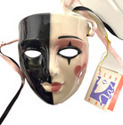 Vtg Mardi Gras Ceramic Face Mask Clay Art Hearts 90s Home Decor San Francisco