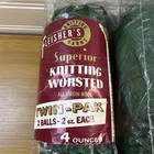 Worsted Virgin Wool Knitting Yarn Fleishers Mothproofed Twin Pack Green 4oz