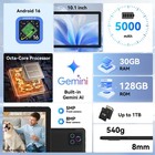 2026 New Android 16 Tablet 10 1 Inch 30 128gb 1tb Wifi-6 Fdh Slim Gemini Ai