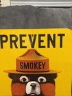 Vtg 1950s Smokey The Bear Prevent Forest Fires Fiberglass Sign 24x18 Original