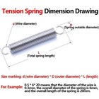 Stainless Steel Extension Spring  1mm Dia  Hooks  High Tension  Durable