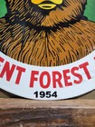 Vintage Smokey Bear Porcelain Sign Old Forest Service 1954 National Park Fire