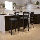 Hercules Series Ladder Back Metal Restaurant Barstool Modern Upholstered