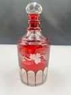 Vintage Cranberry   Clear Glass Decanter