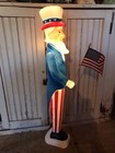Blow Mold Nostalgic Uncle Sam With Flag Made In America Union Products Lighted