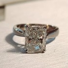 3ct Radiant-cut Vvs1 Moissanite Solitaire Engagement Ring 14k White Gold Plated