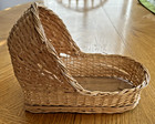 Vintage Doll House Wicker Moses Basket Bassinet 24    X 9  X 4 