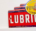 Vintage Pennzoil Lubrication Supreme Quality Old Porcelain Enamel Sign 8  X 4 