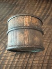 Primitive Triple Steel-banded Small Wooden Bucket 4 3 4  Tall X 6  Wide