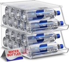 Water Bottle Organizer For Fridge With Lid     Holds 9 Bottles     Stackable Drin   