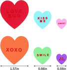 500 Pieces Valentine s Day Heart Shaped Foam Stickers In Pure Color Printed Lett