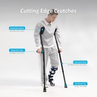 Healthbazaar 1 Pair Crutches For Adults All Heavy Duty With Ergonomic Handles