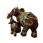 Elephant And Baby Figurine Statue Feng Shui Lucky Sculpture Wealth Lucky Figurin