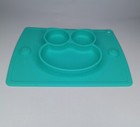 Oshare Silicone Suction Cup Teal Owl Mini Divided Plate Kids Baby Placemat
