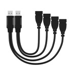 2 Pack Usb Male To Dual Female Y Splitter Hub Power Cord Extension Adapter Cable