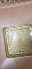 Vintage Art Deco Pink Frosted Ceiling Light  Shade Starburst 