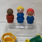 Vintage Fisher Price Little People Figures With Vehicles Furniture Lot Of 19