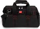 Workpro 16  14  12  Wide Mouth Tool Bag Black Tool Storage Tote With Rubber Base