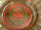 Vintage Thunderbird Hotel Casino Round Glass Ashtray   Las Vegas  Nv Advertising