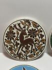 4 Vintage 50s Mid Century Troulis Greece Handmade Ceramic Enamel Tiles Coasters