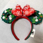 Disney Parks Wreath Bow Minnie Ears Christmas Holiday Mickey Headband Us Post