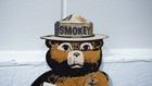 Vintage Smokey The Bear Porcelain Sign National Park Us Forest Service Cabin