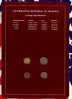 Coin Sets Of All Nations Guyana 4 Coins W card 1985-1988 Unc 25 Cents 1988
