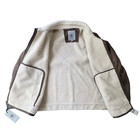Rainforest Aviator Bomber Jacket Men s Large Brown Faux Leather Sherpa Nwt  250