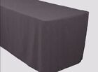 4  Ft  Fitted Polyester Table Cover Trade Show Banquet Tablecloth Charcoal Grey