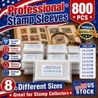 800 Pcs Stamp Sleeves Holders For Stamp Collecting Supplies Storage 8 Sizes Kit
