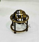Antique Solid Brass Armillary Sphere Vintage Tabletop Astrolabe Globe Style Gift