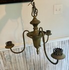 Antique Brass Pendant Three Arms Light Chandelier Fixture Arms Lamp  Vintage