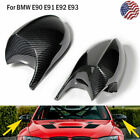 2x Rear Carbon Fiber Mirror Cover Caps For Bmw E90 E91 E92 E93 Pre-lci 335i 328i