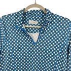 Callaway Weather Series Womens Medium Blue White Geometric 1 4 Zip Golf Pullover