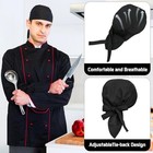4 Pack Tie Back Chef Hat For Women Men - Adjustable Cap  Bandana Skull Cap  B   